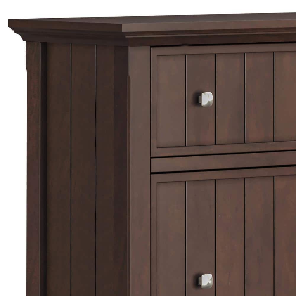 Brunette Brown Solid Wood 32" Entryway Shoe Storage Cabinet