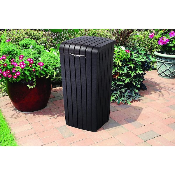 Keter Resin 38 Gallon Trash Can with Lid and Drip Tray for Easy Cleaning  Perfect for Indoor Outdoor & Reviews