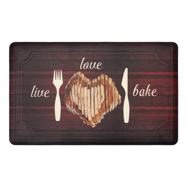 Chef Gear Live Love Bake 20 in. x 39 in. Anti-Fatigue Gelness Runner Rug Kitchen Mat