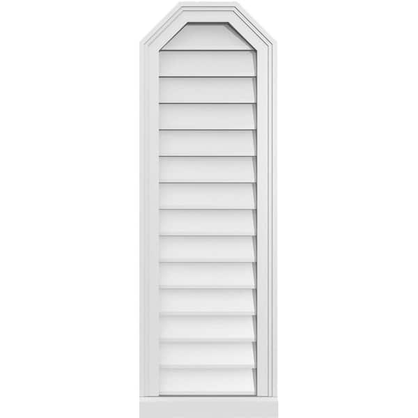 Ekena Millwork 14 in. x 42 in. Octagonal Top Surface Mount PVC Gable Vent: Decorative with Brickmould Sill Frame