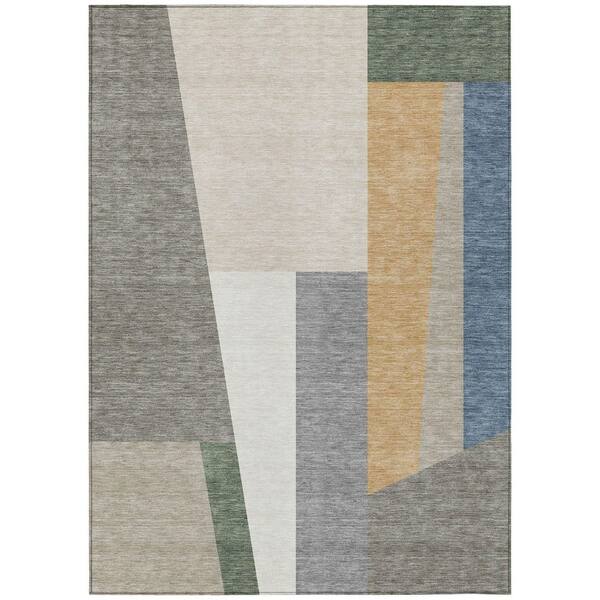 Chantille Machine Washable Indoor/Outdoor Abstract ACN2446 Taupe 10 ft. x 14 ft. Area Rug