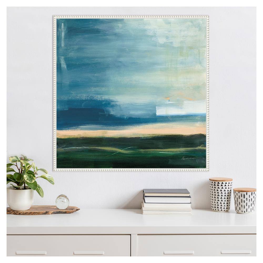 30"x30" Life Light Landscape Abstract Canvas Wall Art with White Frame