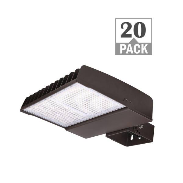 ETi 1000-Watt Equivalent 34000-50000 Lumens Bronze Integrated LED Flood Light Adjustable and CCT with Photocell (20-Pack)