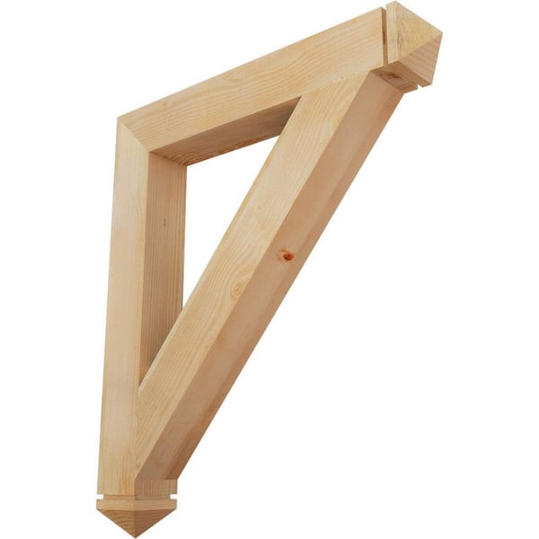 Ekena Millwork 6 in. x 48 in. x 42 in. Douglas Fir Traditional Arts and Crafts Rough Sawn Bracket