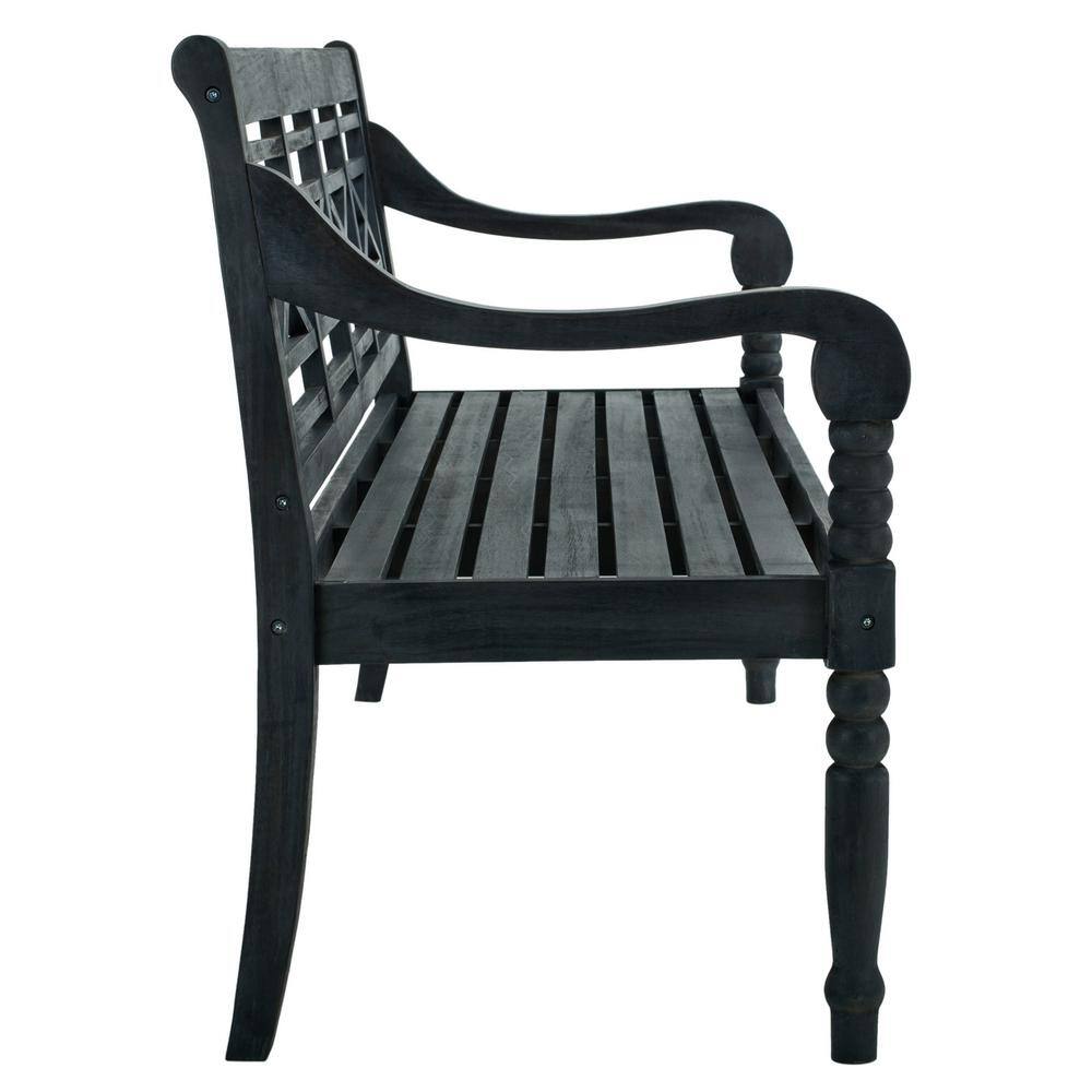 Karoo 70" Dark Slate Gray Acacia Wood Outdoor Bench