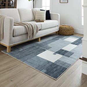 Alliance Blue 2 ft. 6 in. x 3 ft. 10 in. Machine Washable Area Rug