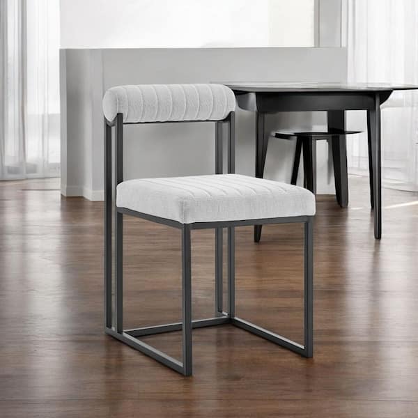 HomeRoots Gray Stainless Steel Side Chair (Set of 2) 2000569415