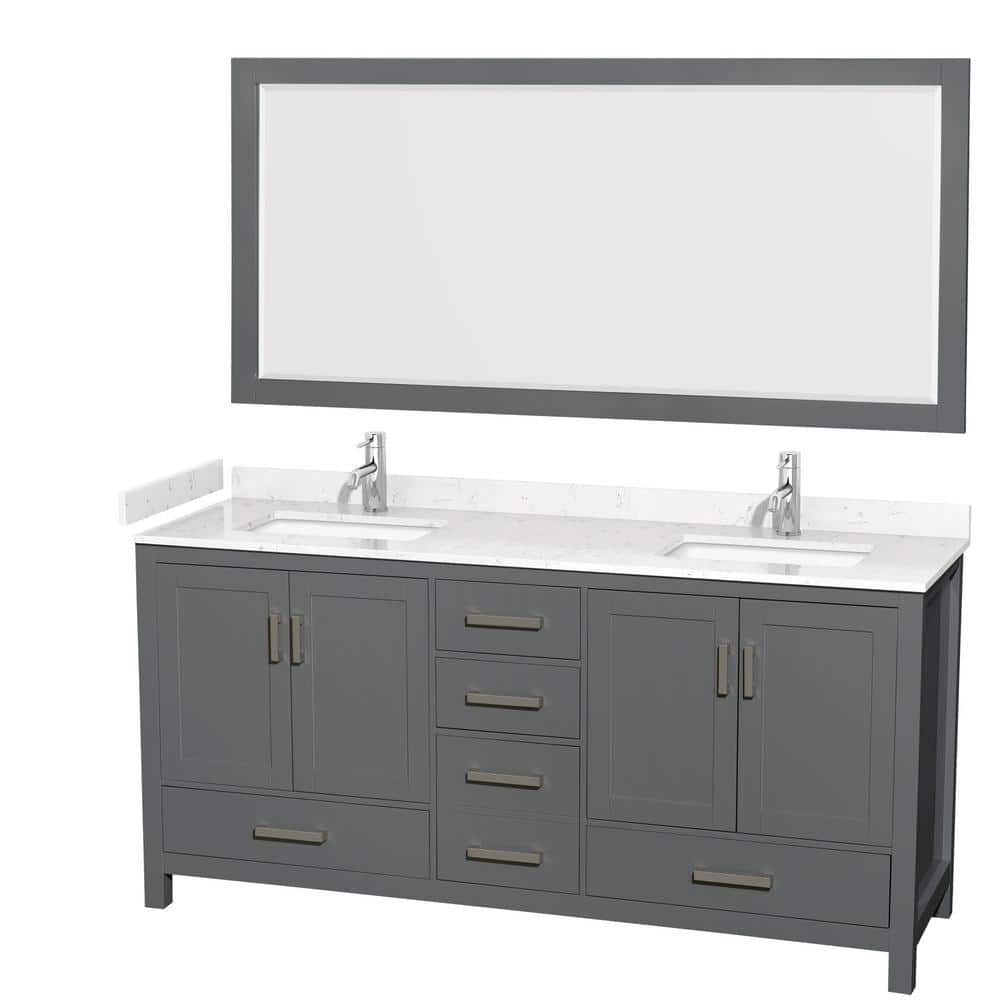 Wyndham Collection Sheffield 72 in. W x 22 in. D x 35 in. H Double Bath