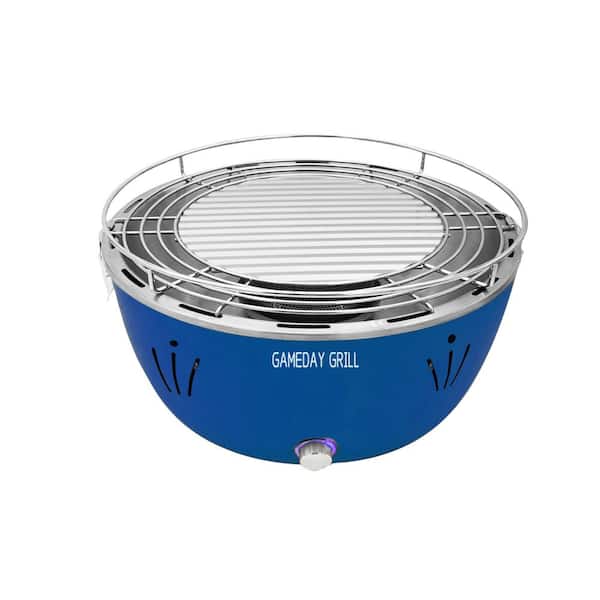 Grill Time Tailgater Game Day Tabletop Portable Charcoal Grill in Blue