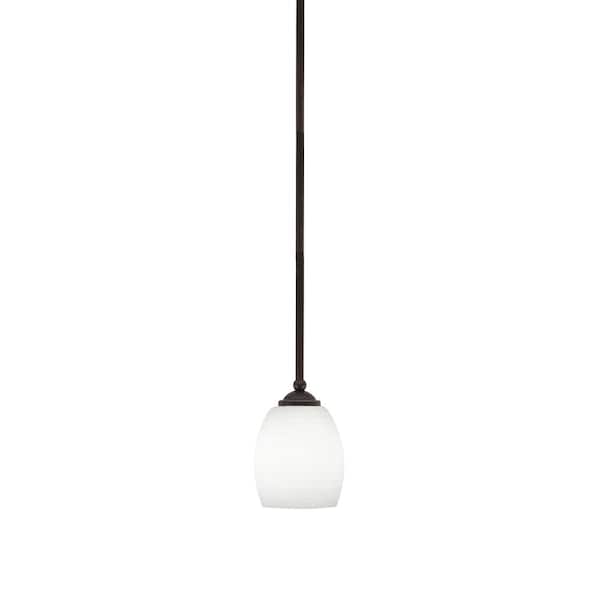 Unbranded Clevelend 100-Watt 1-Light Brown Pendant Mini Pendant Light with White Linen Glass Shade and Light Bulb Not Included