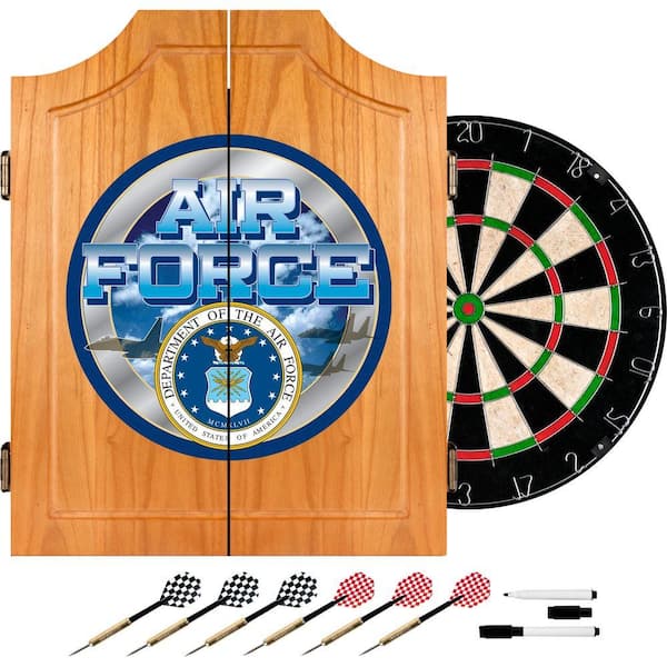 Trademark US Air Force Wood Finish Dart Cabinet Set