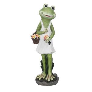 Frog in White Dress Statue with Flowers