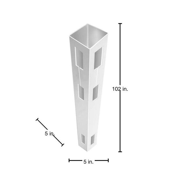 Barrette Outdoor Living 5 in. x 5 in. x 8-1/2 ft. White Vinyl Fence Corner Post