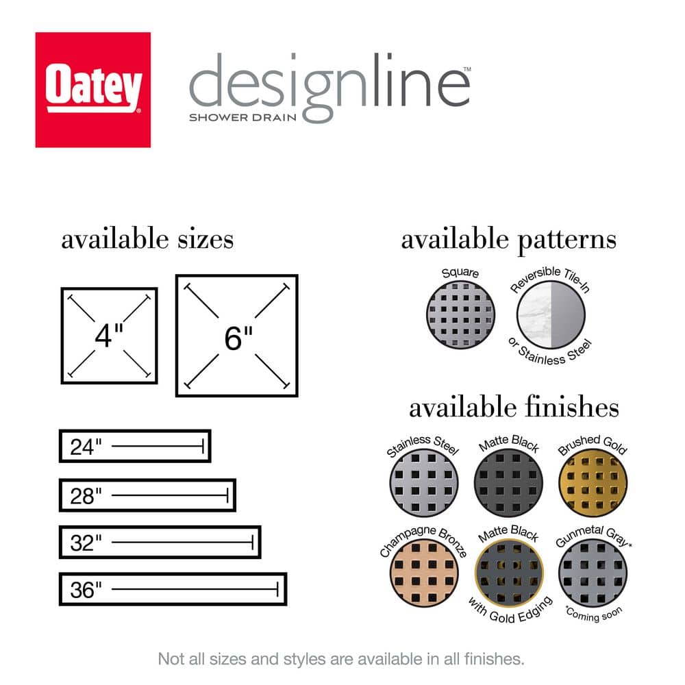 Matte Black Stainless Steel Linear Shower Drain Cover, 24 Inches
