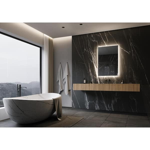 Unbranded Original Backlit 24 in. W x 36 in. H Rectangular Frameless Wall Mounted Bathroom Vanity Mirror 3000K LED