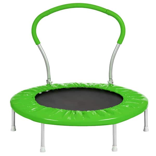 maocao hoom 36 in. Galvanized Metal Trampoline with Handel in Green