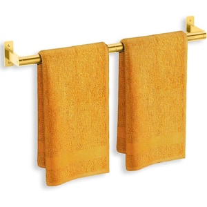 1-Piece 24 in. Wall Mounted Towel Rack in Gold, Rustproof Double Towel Holder for Bathroom, Space-Saving Hanger