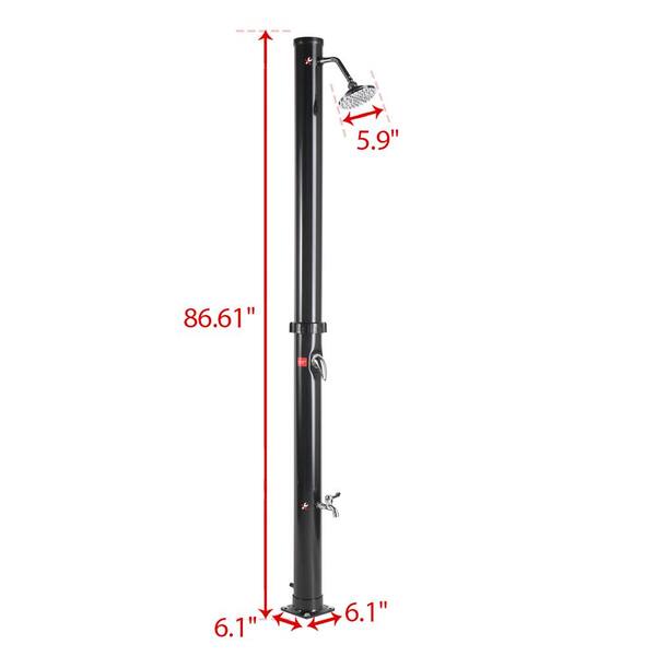 Casainc 7 Ft Freestanding Outdoor Shower In Black Xdo Hg61b0726 The Home Depot 7 Ft Freestanding Outdoor Shower In, Solar Outdoor Shower Home Depot