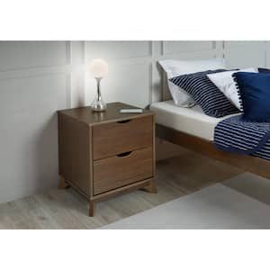 Pheba Walnut 2-Drawer Nightstand