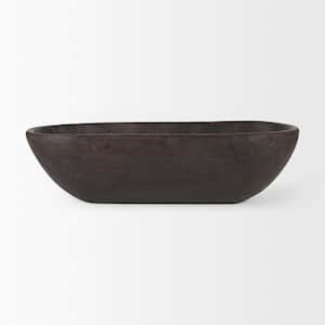 Athena Extra Large Oblong Black-Brown Reclaimed Wood Bowl