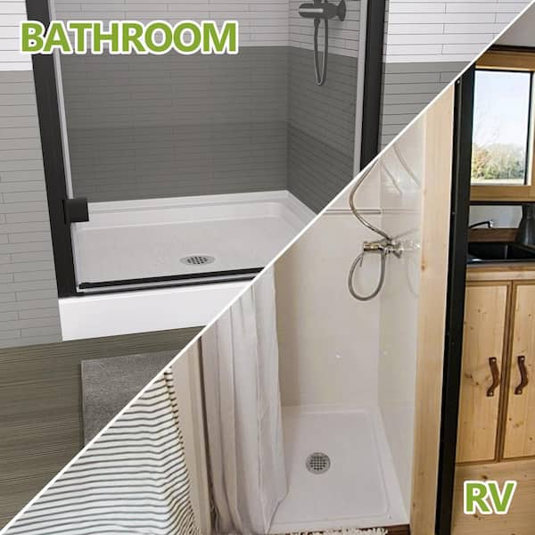 Zeafive Zeno 36 in. L x 36 in. W Acrylic Alcove Shower Pan