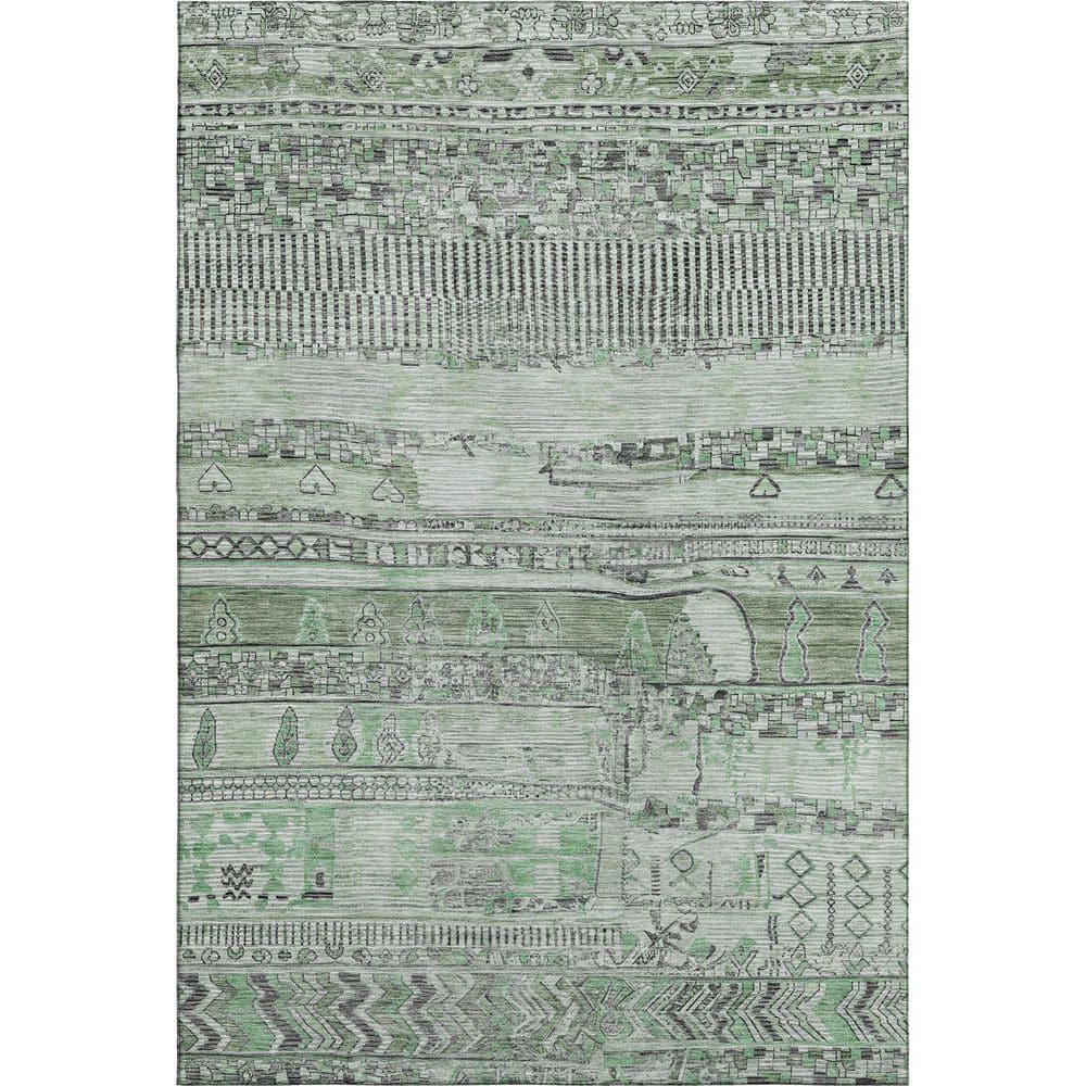Mayfield Premium Machine Washable Abstract AMF1835 Sage 3 ft. x 4 ft. Area Rug price history on PriceWatchPro