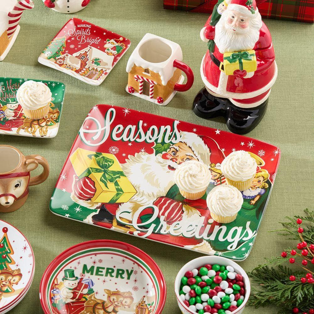 Certified International Santa's Retro Christmas 16 in. Rectangular