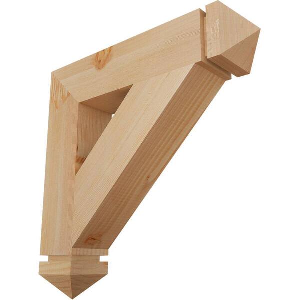 Ekena Millwork 3.5 in. x 20 in. x 20 in. Douglas Fir Traditional Arts and Crafts Smooth Bracket
