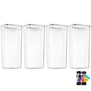 4-Pack Airtight Cereal Dispenser Canister Set with Lids for Kitchen and Pantry Storage and Organization