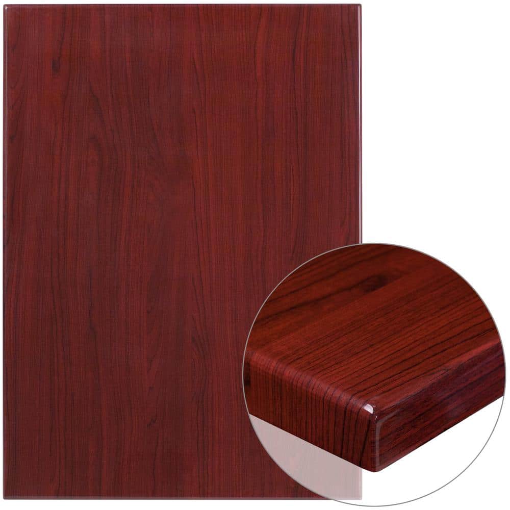 Mahogany High-Gloss Resin Rectangular Table Top, 30" x 42"