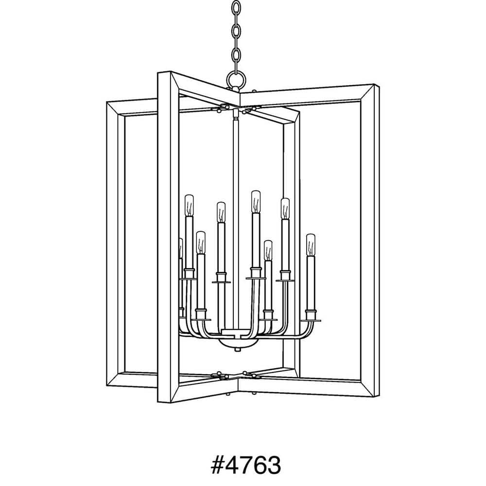 Turnbury 8-Light Galvanized Steel and Wood Chandelier