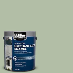 1 gal. #S390-3 Creamy Spinach Urethane Alkyd Semi-Gloss Enamel Interior/Exterior Paint