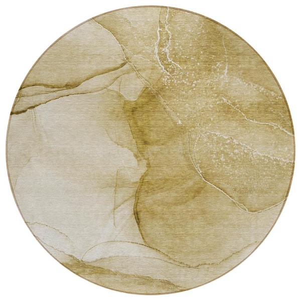 Addison Rugs Chantille ACN507 Beige 8 ft. x 8 ft. Round Machine Washable Indoor/Outdoor Geometric Area Rug