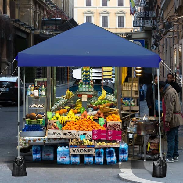 8 ft. x 8 ft. Outdoor Pop up Canopy Tent with Roller Bag Blue