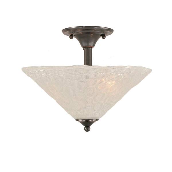 Filament Design Concord 16 in. 2-Light Black Copper Ceiling Semi-Flush ...