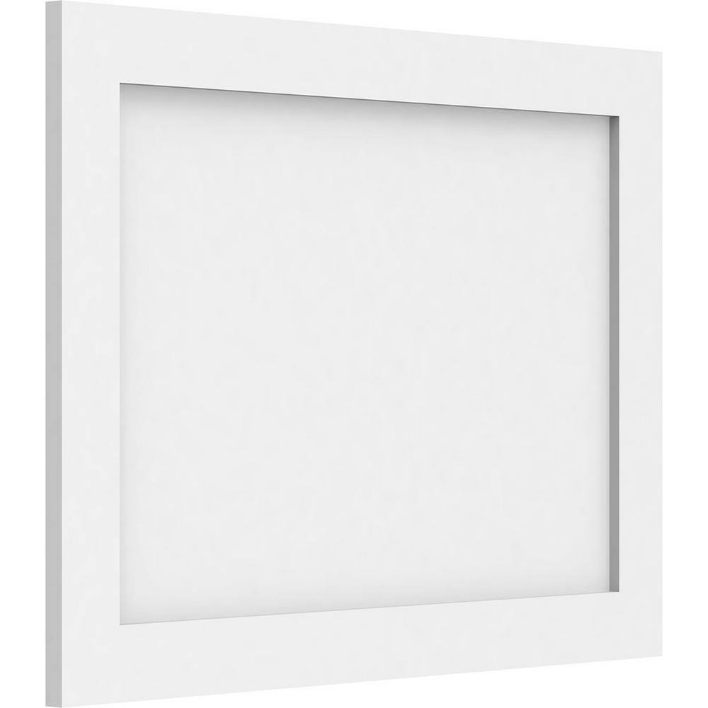 Ekena Millwork 5/8 in. x 24 in. x 18 in. Cornell Flat Panel White PVC ...