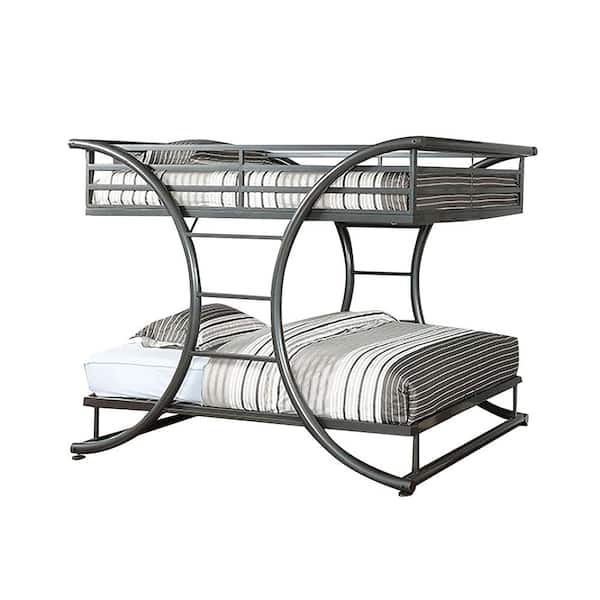 Home Furnishing Lexis Gray Bunk Bed, Xander Gray Twin Full Bunk Bed