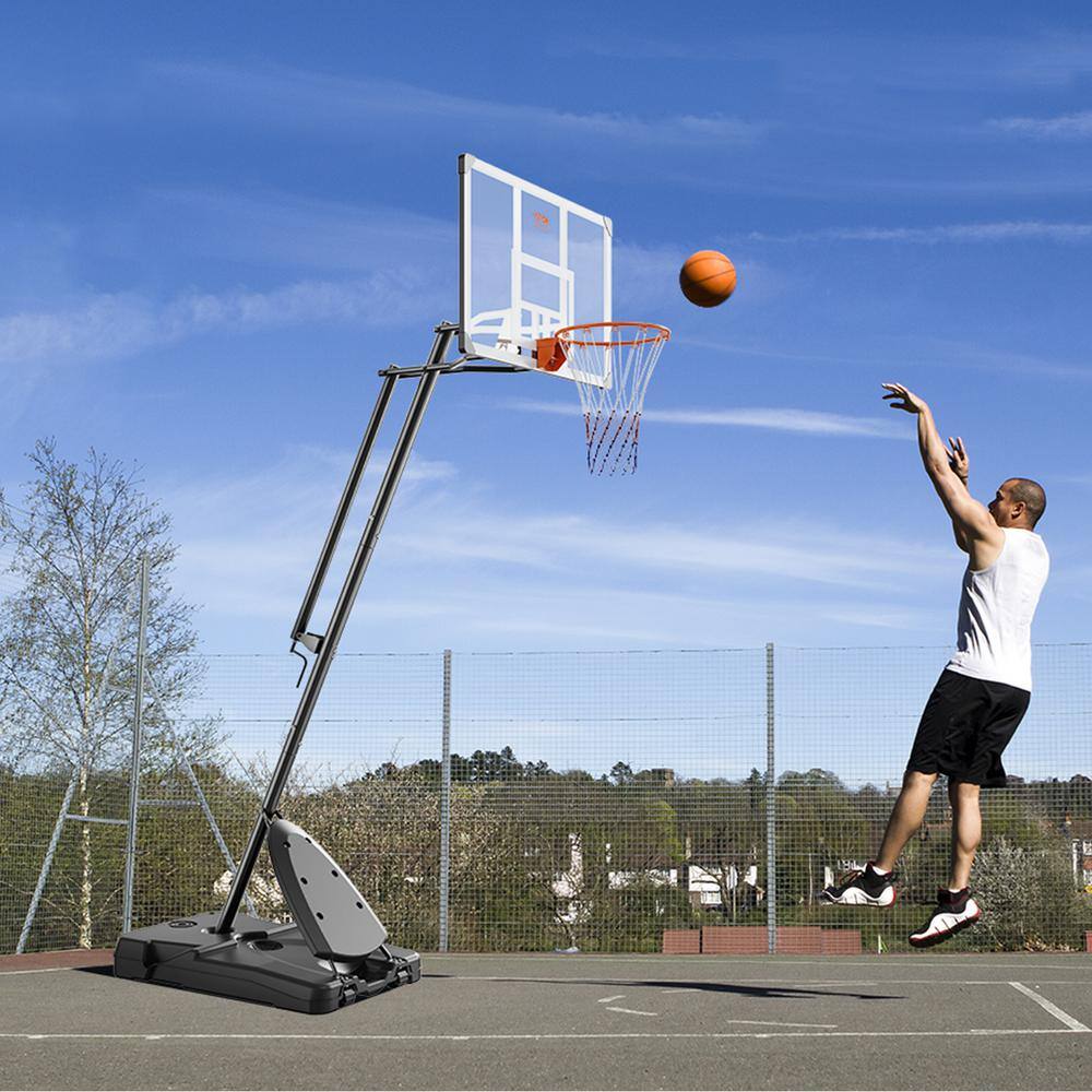 Adjustable Height Portable Multicolor Basketball Hoop with Fillable Base