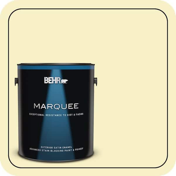 BEHR MARQUEE 1 gal. #400A-1 Candlelight Yellow Satin Enamel Exterior Paint & Primer