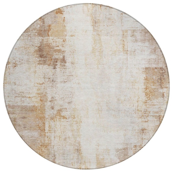 Chantille Machine Washable Indoor/Outdoor Abstract ACN2171 Copper 8 ft. x 8 ft. Area Rug