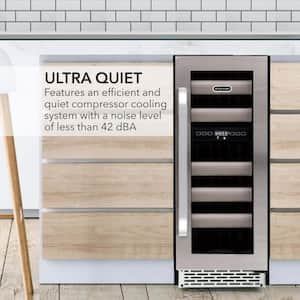 Elite 17-Bottle Seamless Stainless Steel Door Dual Zone Built-In Wine Refrigerator