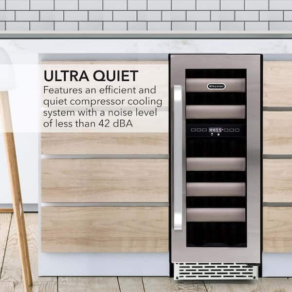 Dual Zone 12 in. 17 Bottle Undercounter Built-In Wine Cooler Fridge Stainless Steel LED Display