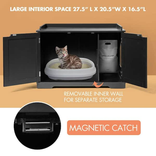 ANGELES HOME 29.5 in. x 21 in. MDF Cat Litter Box Enclosure with