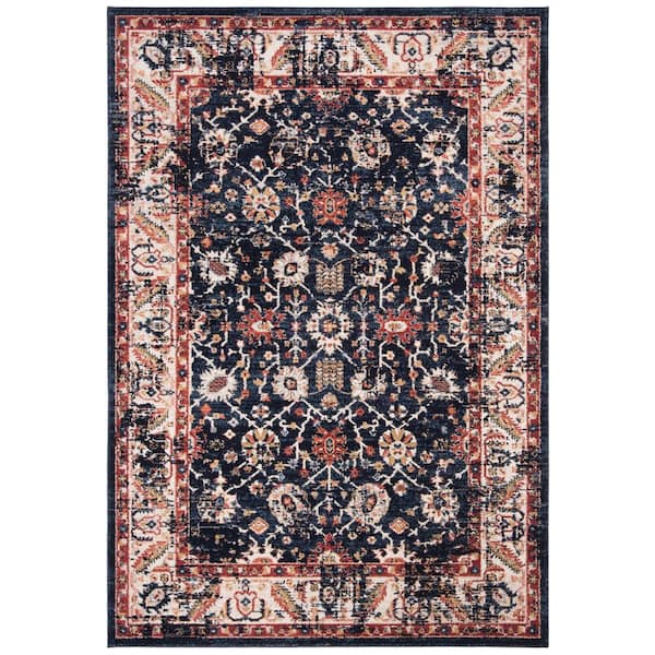 SAFAVIEH Charleston Navy/Ivory 4 ft. x 6 ft. Floral Area Rug