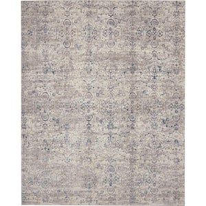 Royal Terrace Beige Blue 8 ft. x 10 ft. Contemporary Area Rug