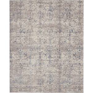 Royal Terrace Beige Blue 9 ft. x 12 ft. Contemporary Area Rug