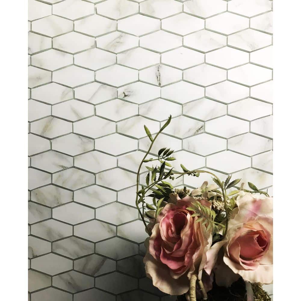 Artistic Amber Iridescent Glass Mosaic 12x12 Wall Tile