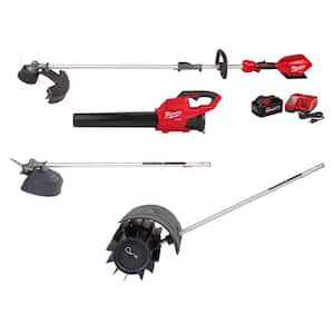 M18 FUEL 18V Lithium-Ion Brushless Cordless Electric String Trimmer/Blower Combo Kit & Brush Cutter, Broom (4-Tool)