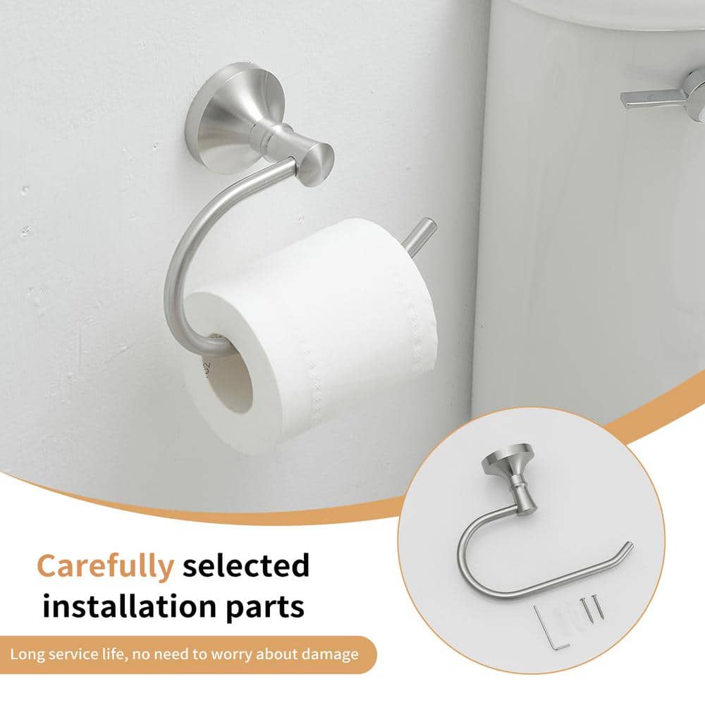 Brushed Nickel Wall Mounted Round Toilet Paper Holder