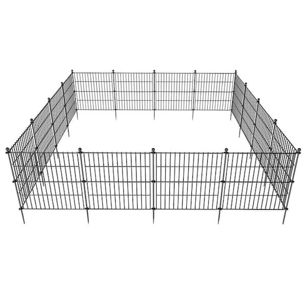 Justincity No Dig Decorative Outdoor Garden Fence 24 in. H x 20 ft